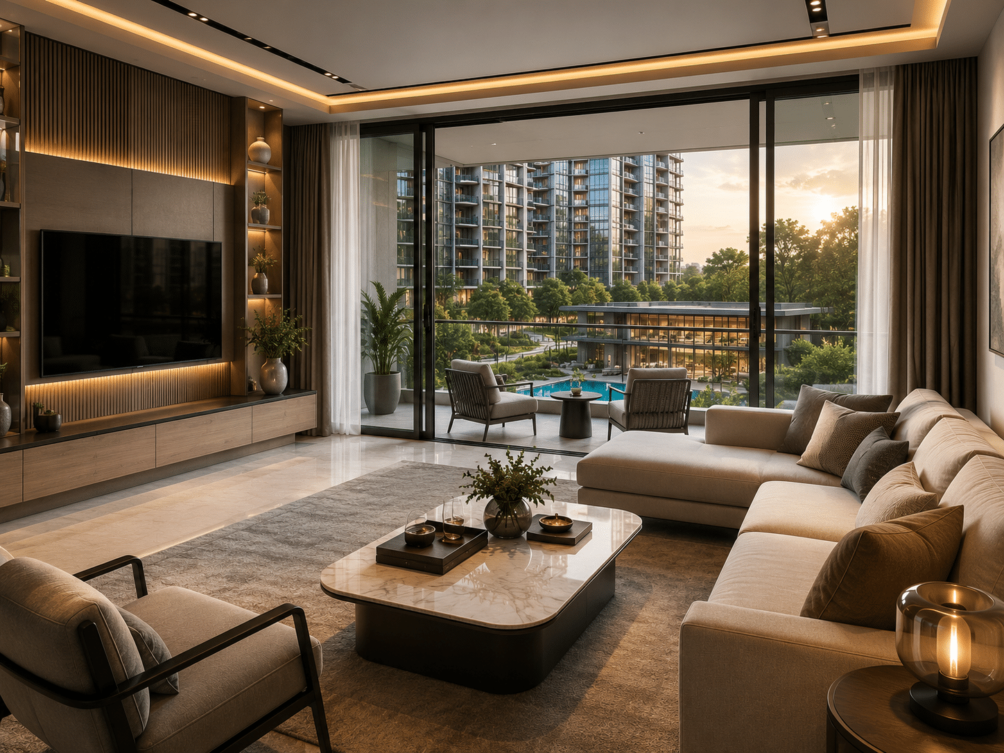 Chencharu Residences (Plot A) living room artist impression